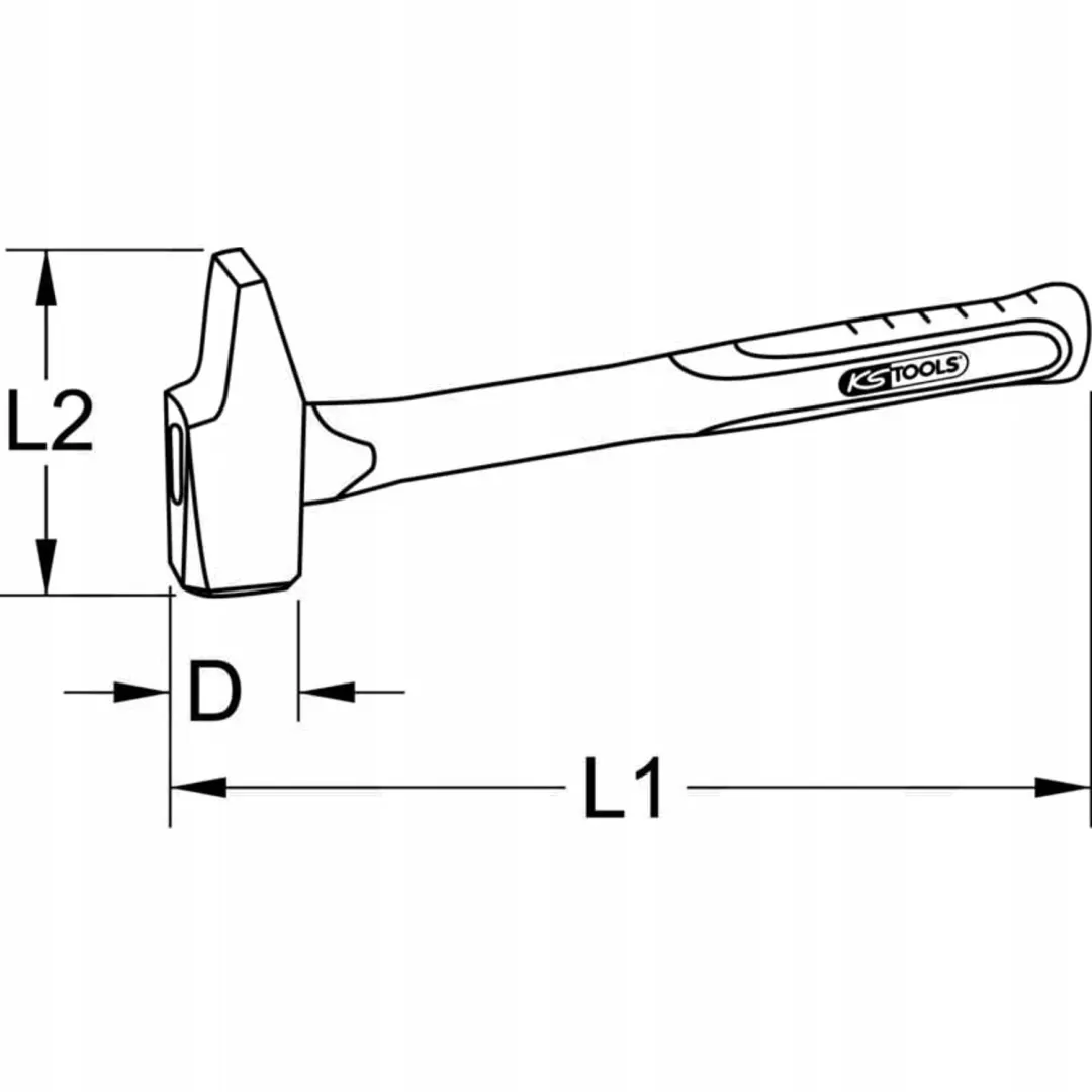 KS Tools Metaalbewerkershamer Franse vorm 1270g 142.1101 - afbeelding 2 van 5