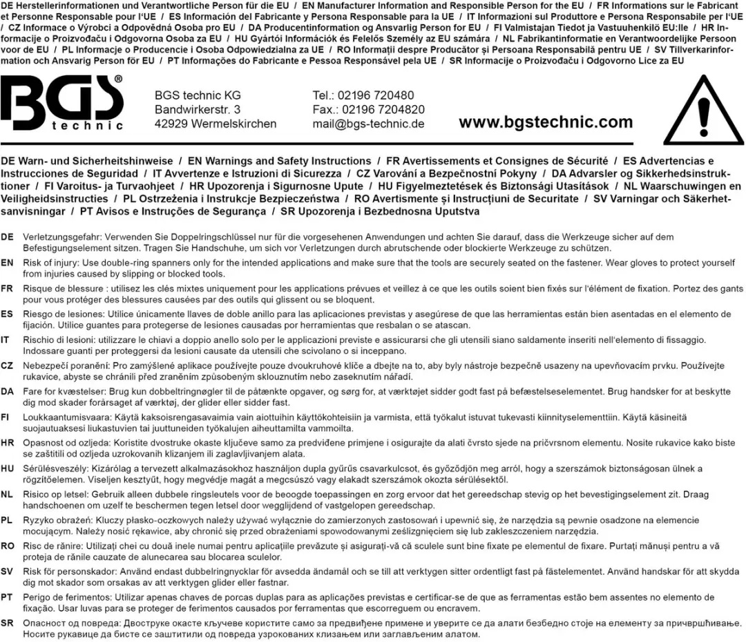 BGS technic 30221 Dubbele ringsleutel diep gebogen 21x23mm - afbeelding 3 van 3