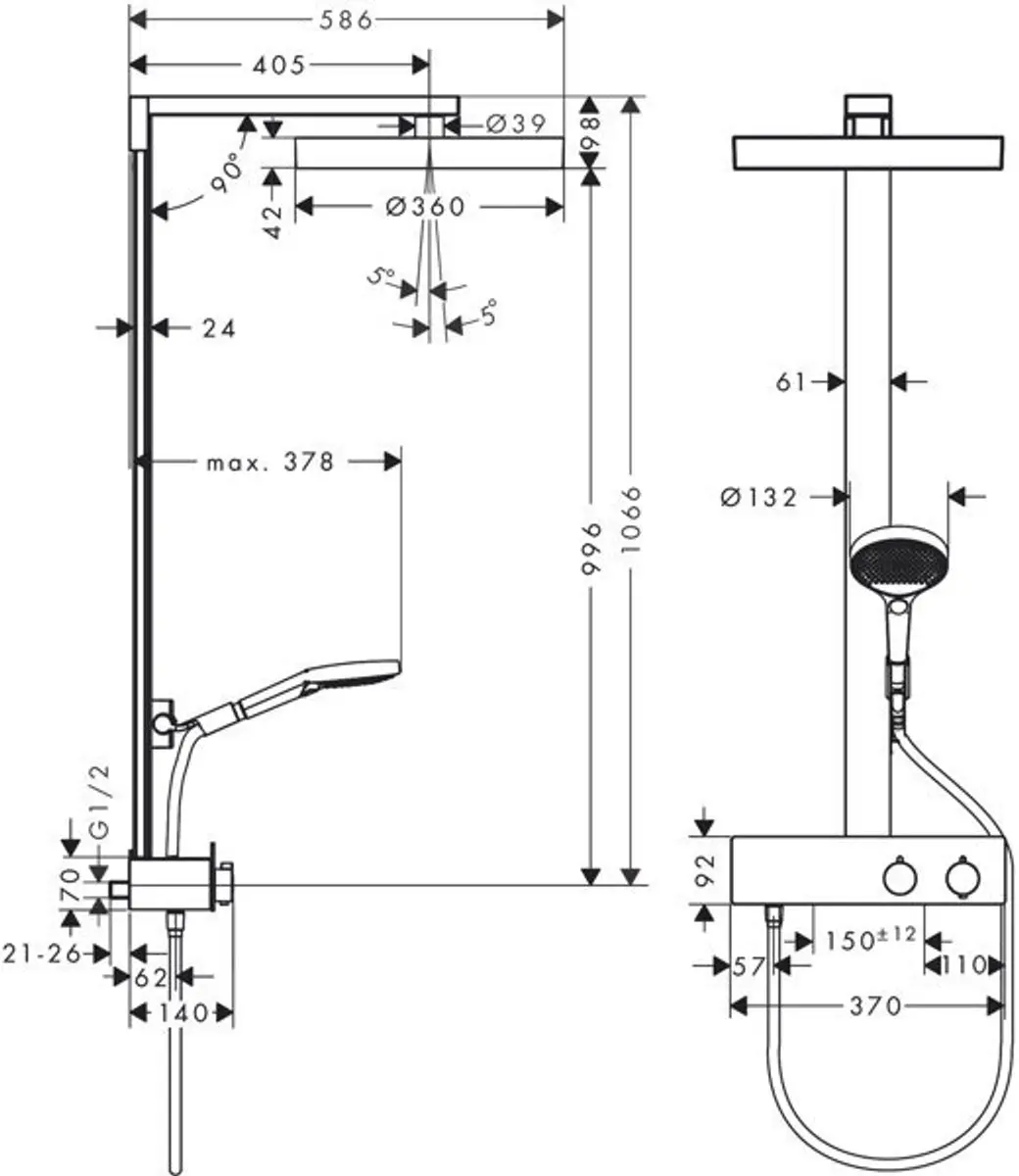 Hansgrohe RainFinity 360 26853700 Douchesysteem