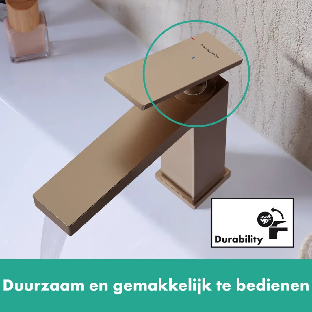 Hansgrohe Tecturis E Wastafelkraan 80mm - Brushed Bronze - afbeelding 3 van 6