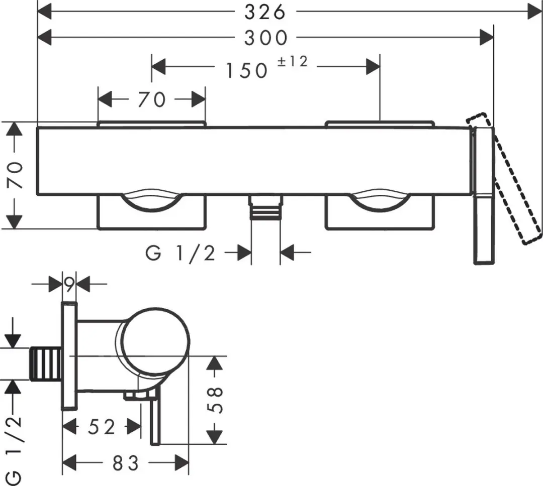 Hansgrohe Tecturis E 73620000 Douchekraan - Chroom - afbeelding 3 van 6