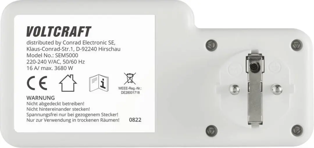 Voltcraft SEM5000 Energiekostenmeter - 3680W - afbeelding 4 van 5