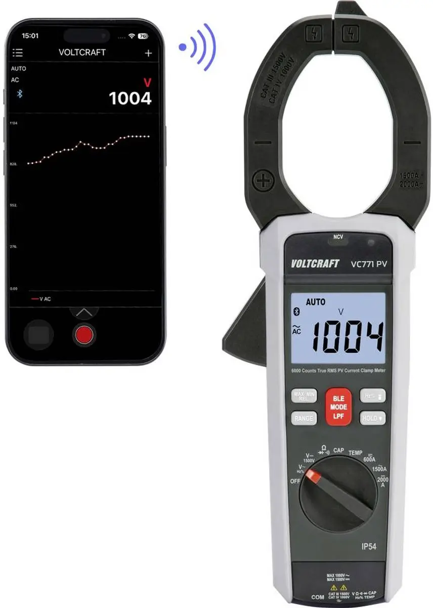 Voltcraft VC771 PV Stroomtang Digitaal Datalogger