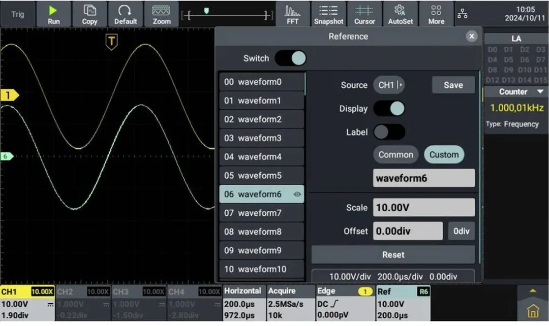 Voltcraft DOV2504 LA Digitale oscilloscoop 250MHz 4-kanaals - afbeelding 5 van 6