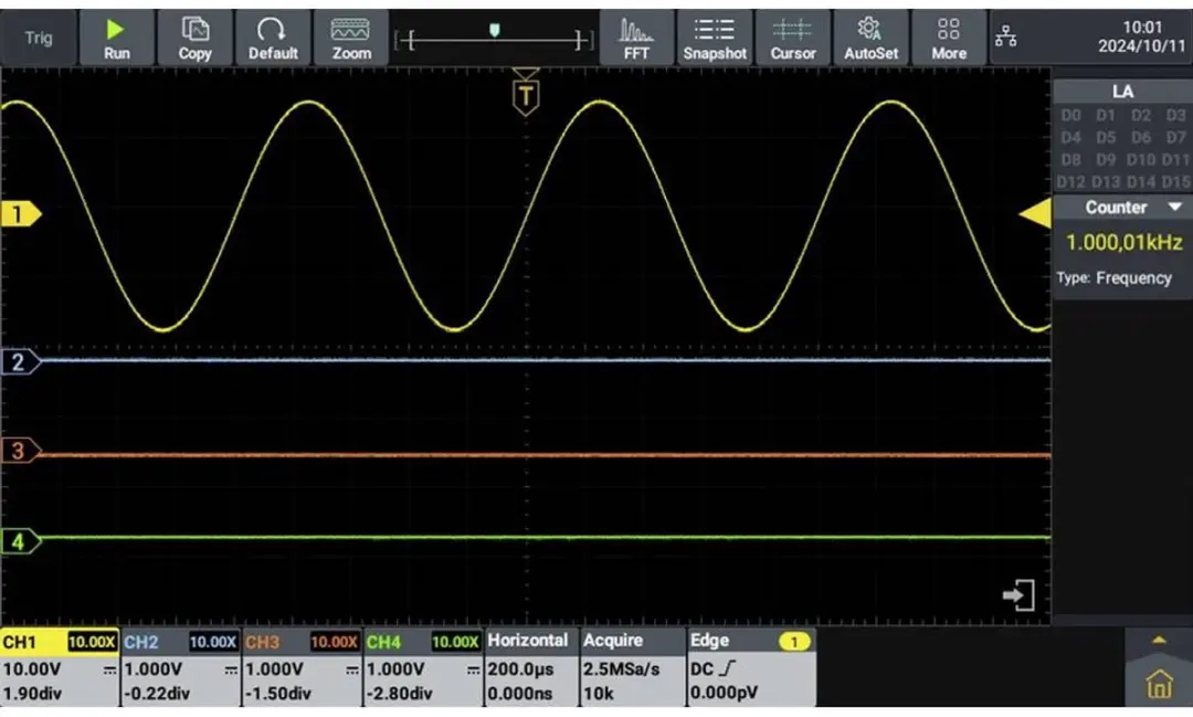 Voltcraft DOV2504 LA Digitale oscilloscoop 250MHz 4-kanaals - afbeelding 4 van 6