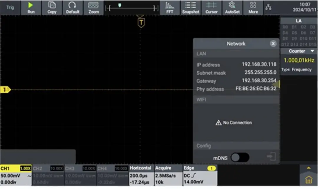Voltcraft DOV2504 LA Digitale oscilloscoop 250MHz 4-kanaals - afbeelding 6 van 6