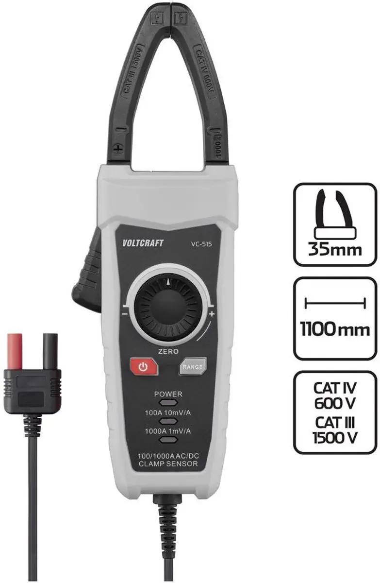 Voltcraft VC-515 Stroomtangadapter - 1-1000 A - afbeelding 2 van 2