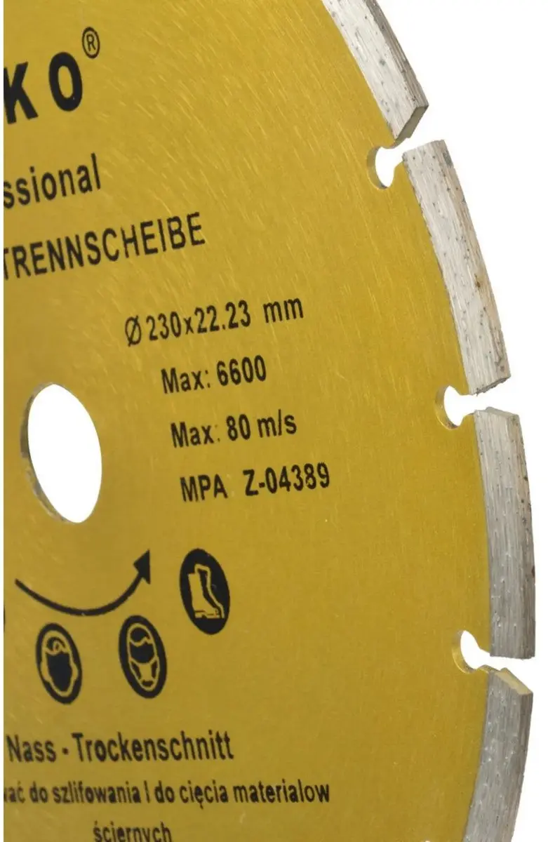 GEKO Diamant Segmentdoorslijpschijf 230mm - afbeelding 2 van 2