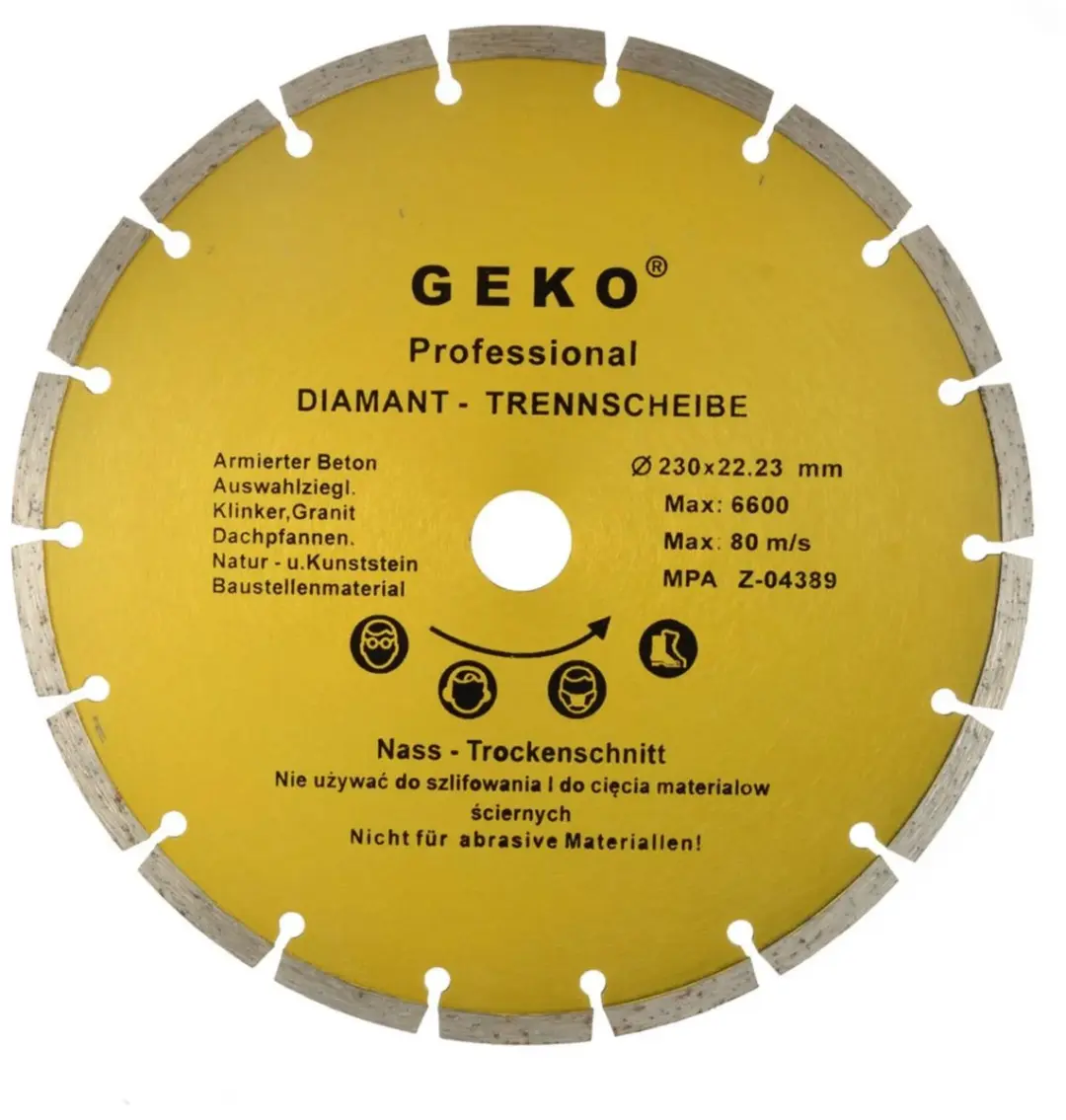 GEKO Diamant Segmentdoorslijpschijf 230mm