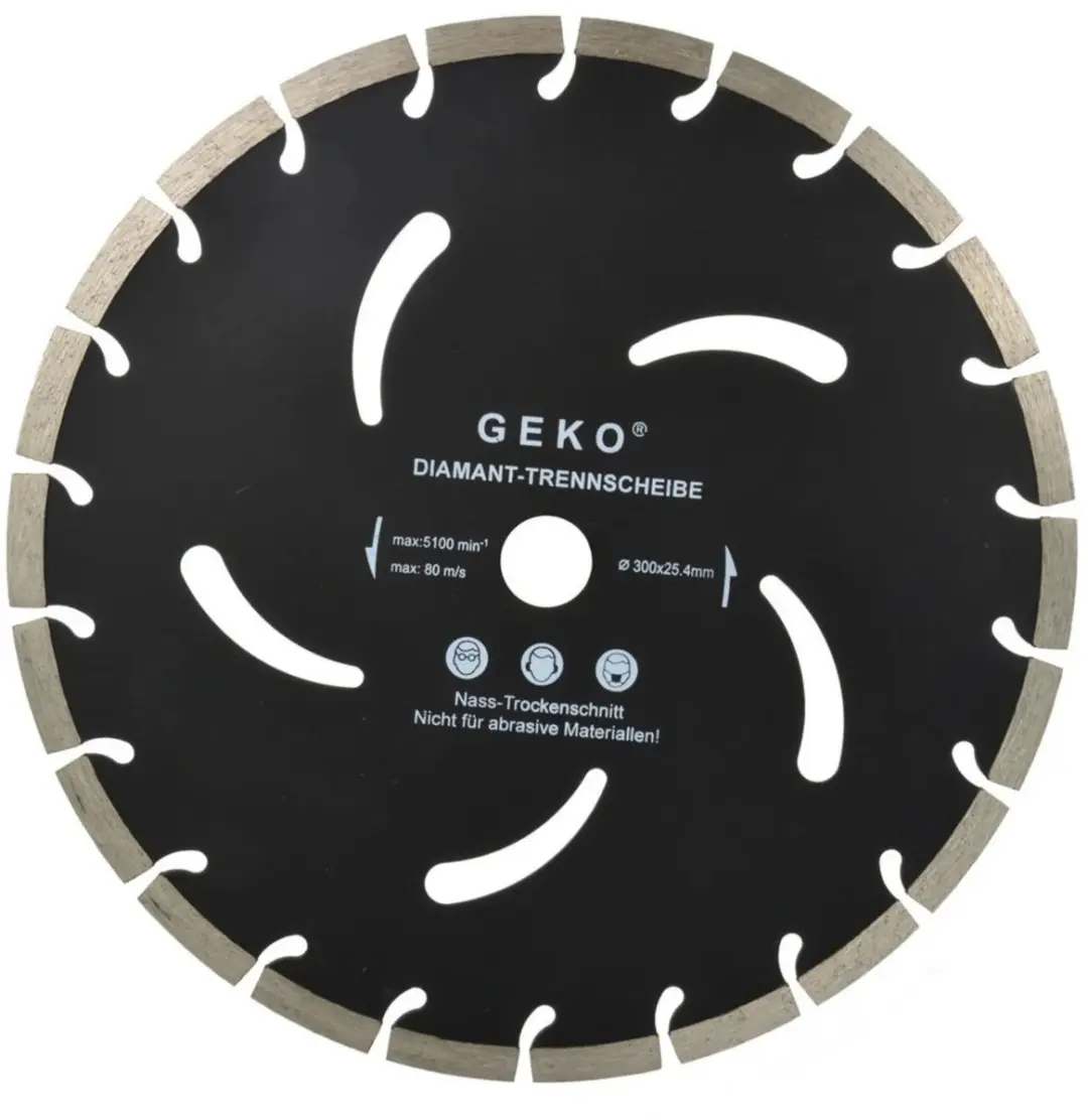 GEKO G00296 Diamant Segmentdoorslijpschijf 300mm