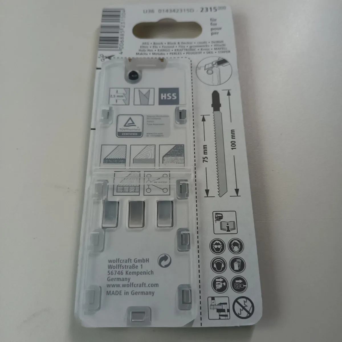 Wolfcraft Decoupeerzaagblad HSS T-schacht 2315000 - 2 Stuks