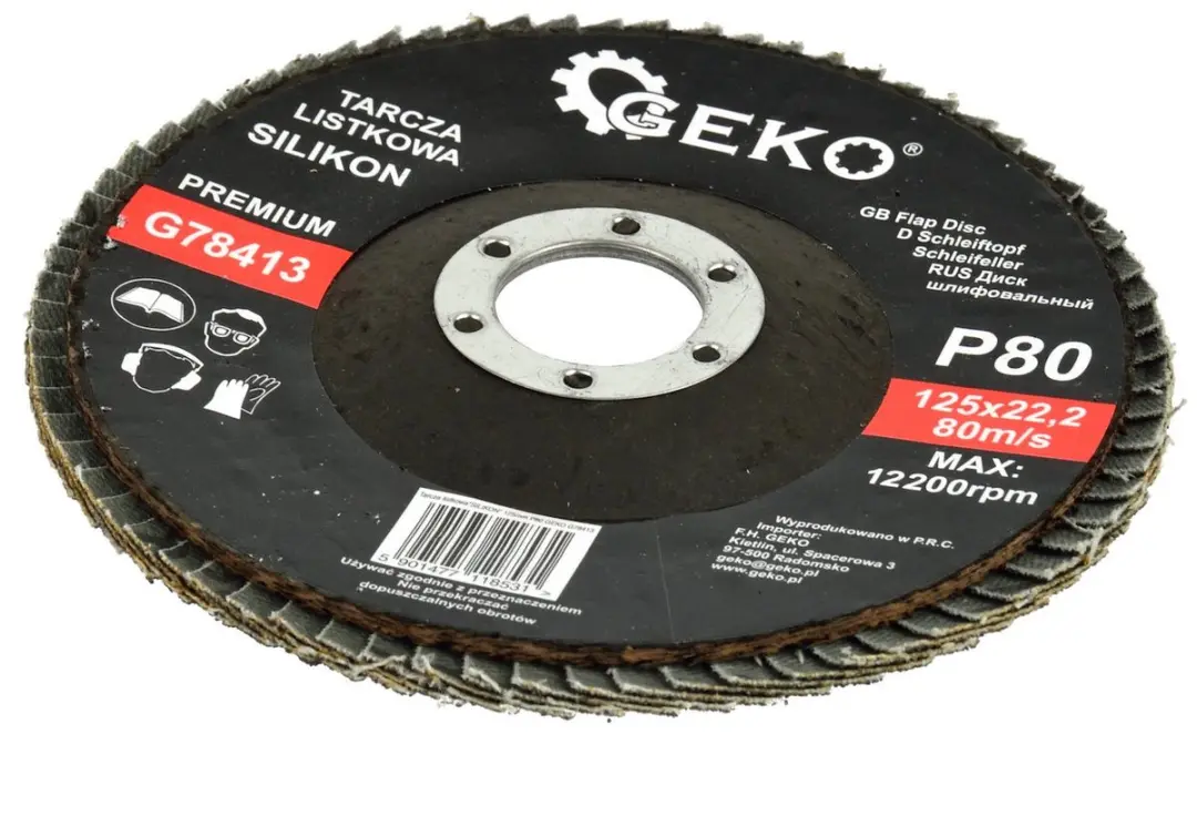 GEKO Silicon Carbide Schuurschijf - 125 mm - Grit 80 - Voor Steen en Glas - 10 stuks - afbeelding 4 van 6