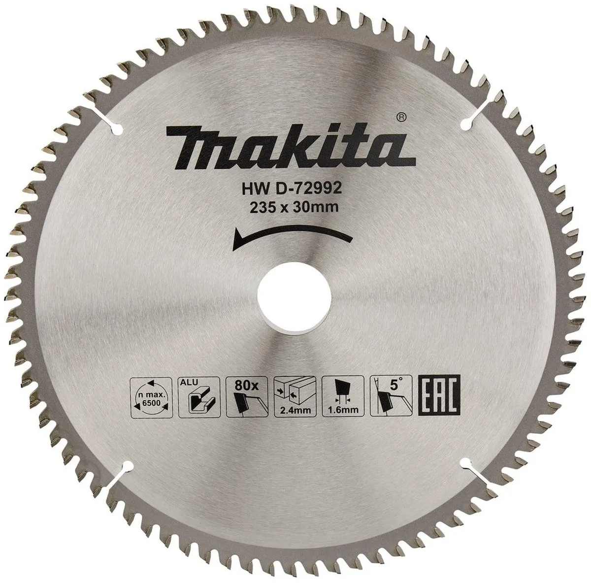 Makita D-72992 Cirkelzaagblad Aluminium 235mm 80T