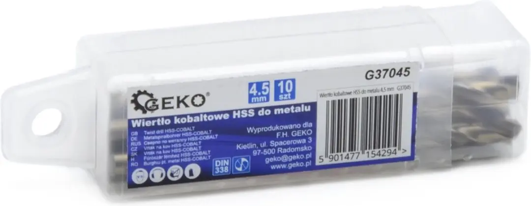 GEKO HSS Metaalboor 4,5 mm - 10 stuks - afbeelding 5 van 6