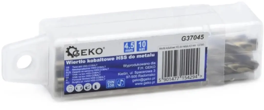 GEKO HSS Metaalboor 4,5 mm - 10 stuks - afbeelding 2 van 6