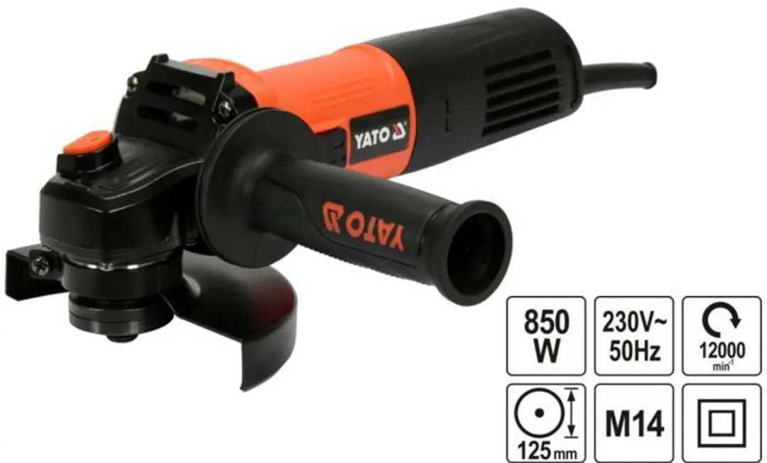 Yato YT-82097 Haakse Slijper - 850W 125mm - afbeelding 2 van 5
