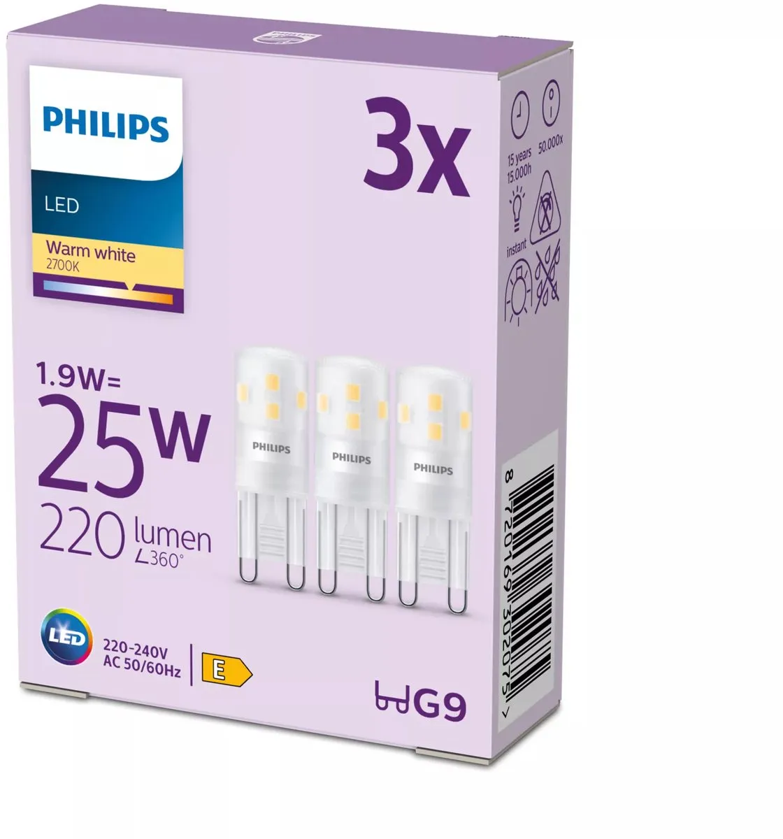 Philips LED Capsule G9 25W Warmwit - 3 Stuks