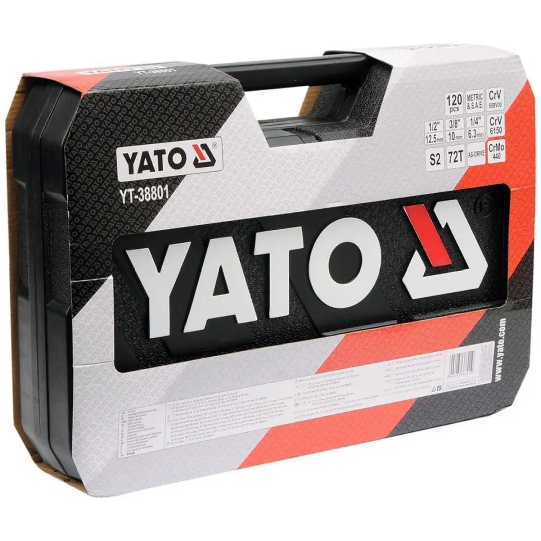 Yato Ratelsleutelset YT-38801 - 120-delig - Zwart - afbeelding 3 van 4