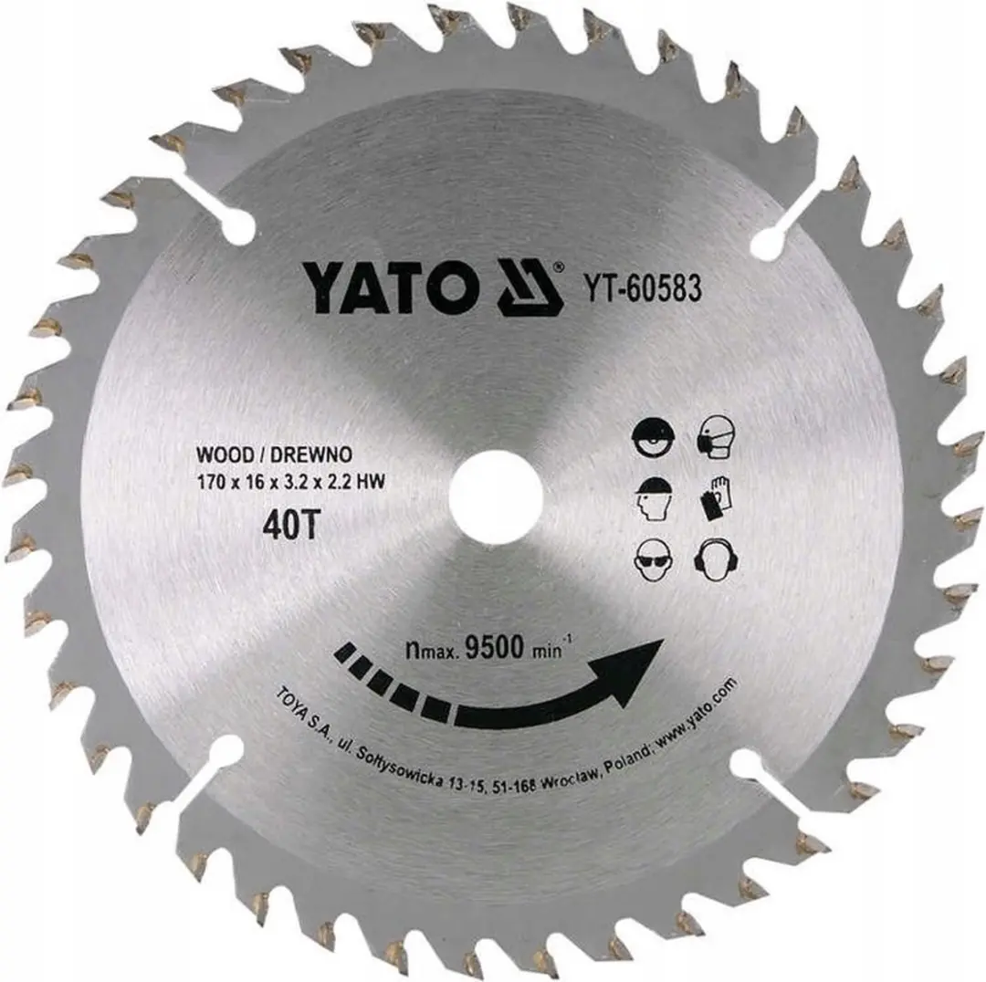 Yato YT-60583 Cirkelzaagblad Ø170mm - 40 T - afbeelding 2 van 2