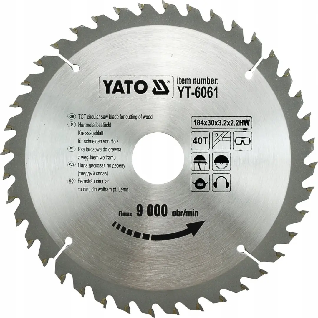 Yato YT-6061 Cirkelzaagblad 184x40T 30mm