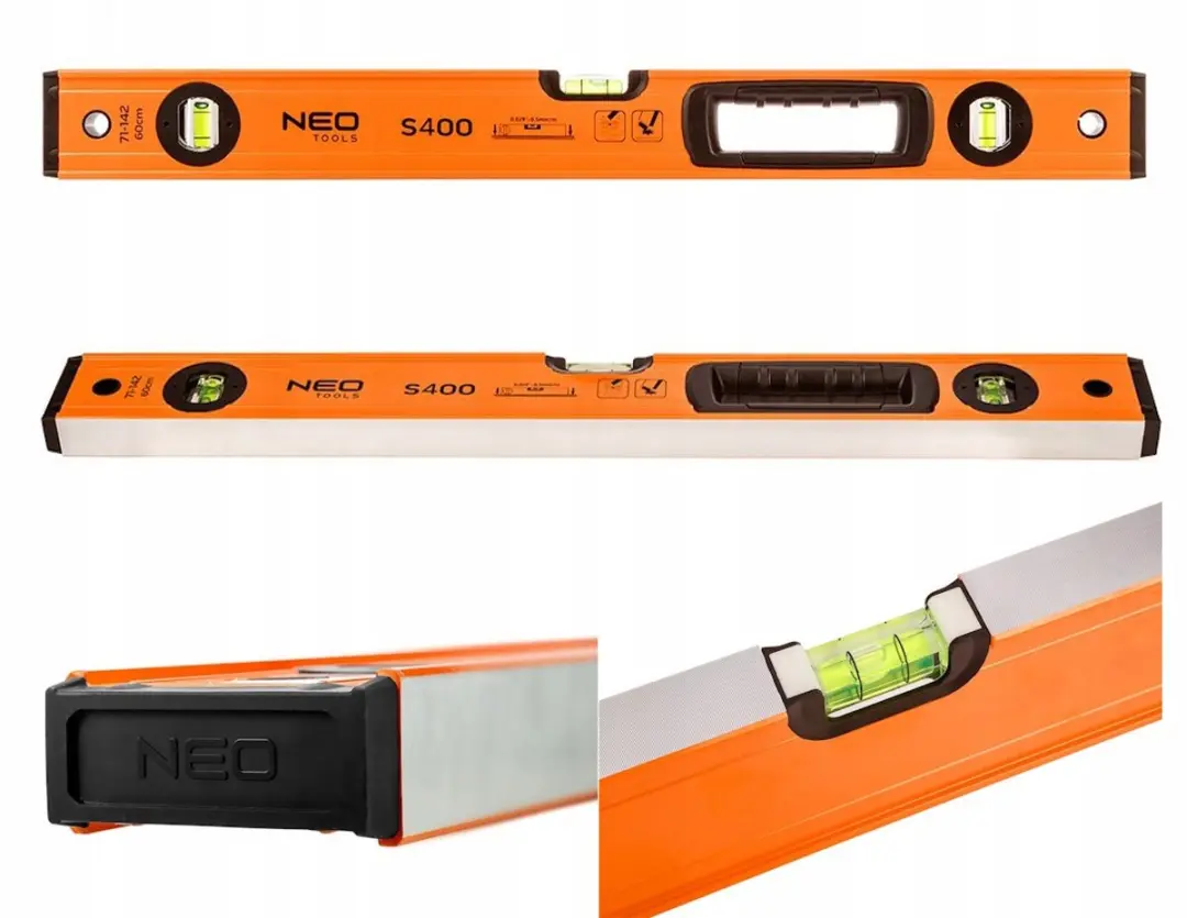 NEO TOOLS Aluminium waterpas S400, 60cm, 3 niveaus