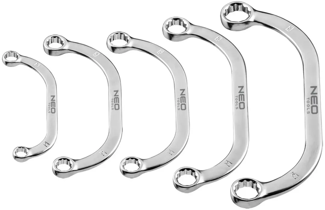 U-Sleutelset, 10-19mm, 6dlg CrV Staal, TUV M+T