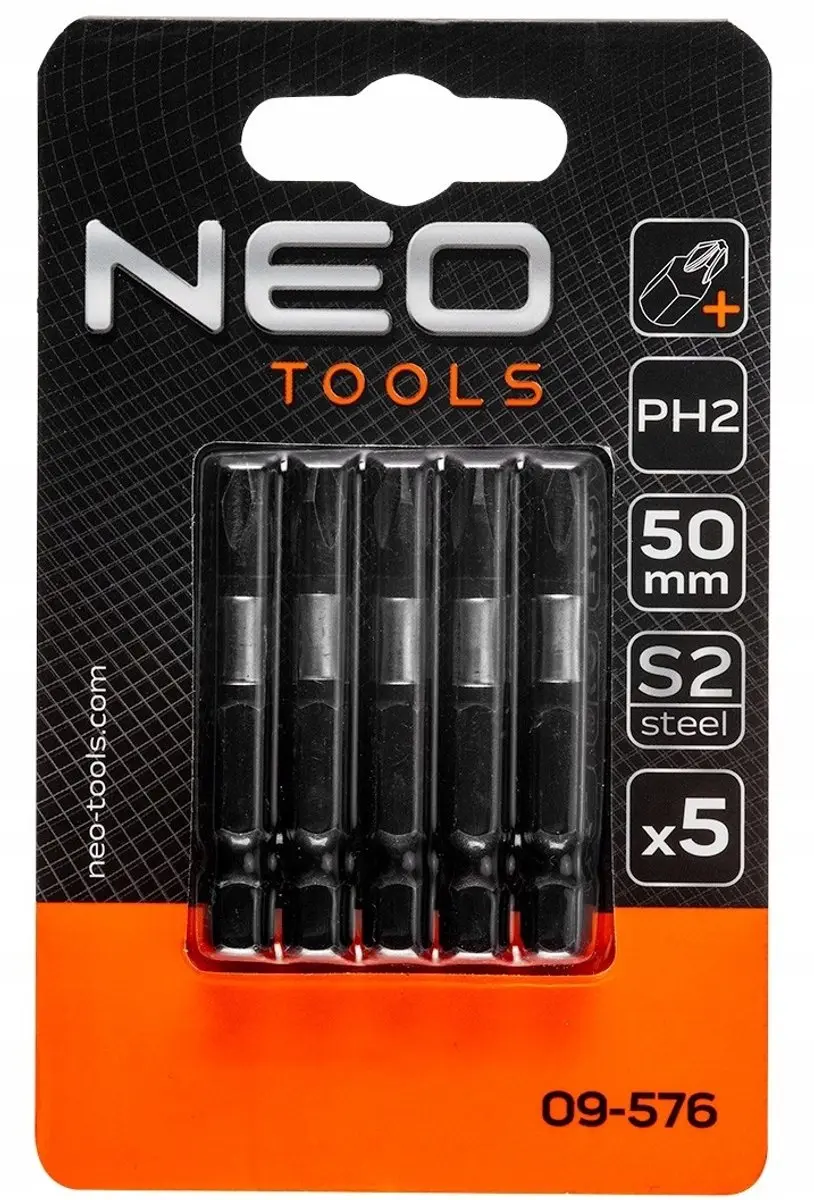 Neo Tools Slagbits S2 50mm PH2 - 5 stuks - afbeelding 6 van 6