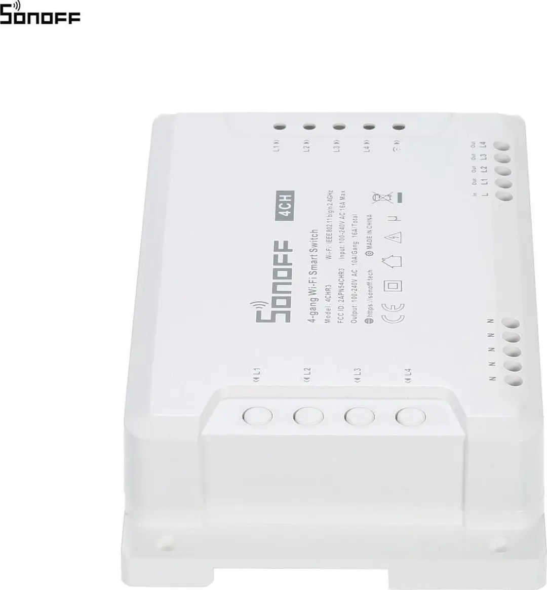 Sonoff 4CHR3 Smart Schakelaar - 4 Gang WiFi - afbeelding 2 van 6