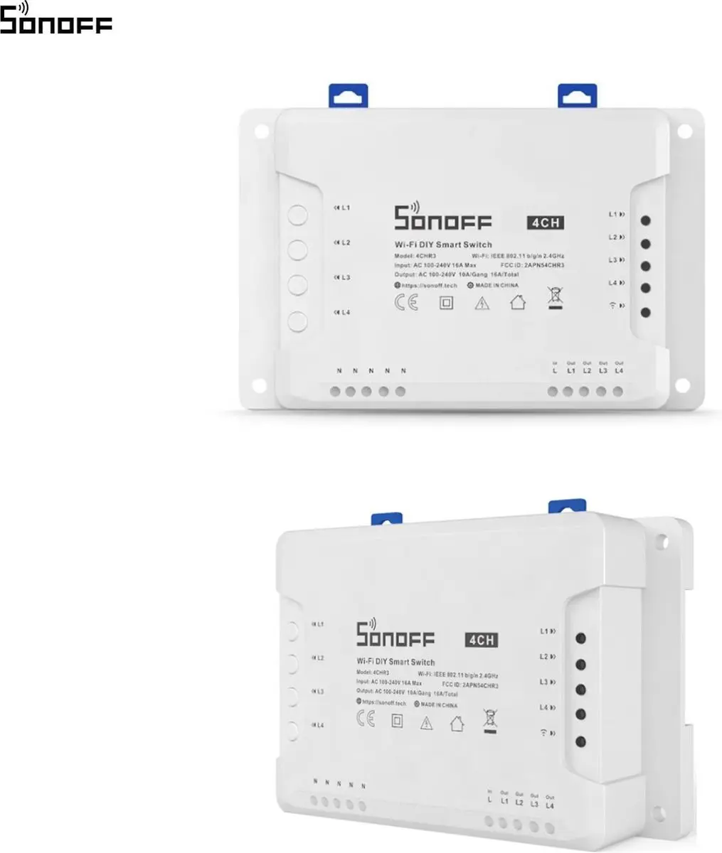 Sonoff 4CHR3 Smart Schakelaar - 4 Gang WiFi - afbeelding 5 van 6