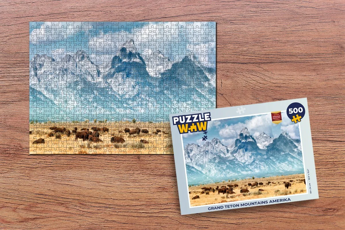 PuzzleWow Grand Teton Mountains Legpuzzel 500 Stuks - Multicolor