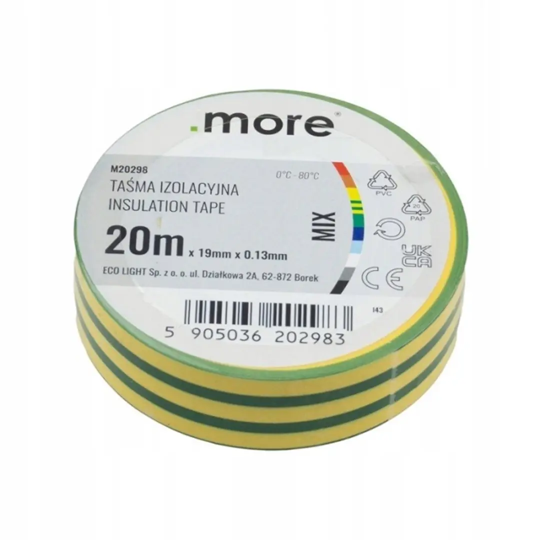 Emos Isolatietape PVC 19mm 20m Geel-Groen