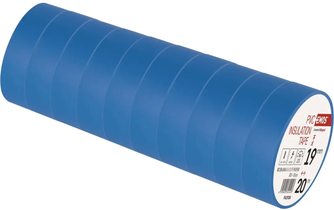 Emos PVC Isolatietape 19mm x 20m - Blauw - afbeelding 4 van 6