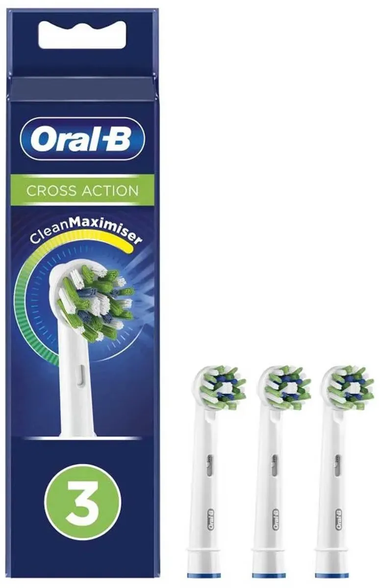 Oral-B CrossAction Opzetborstels 3 Stuks - Wit