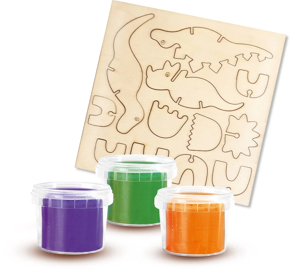 SES Creative Dinosaurs Klei Set - 4 Stuks - Vegan & Glutenvrij