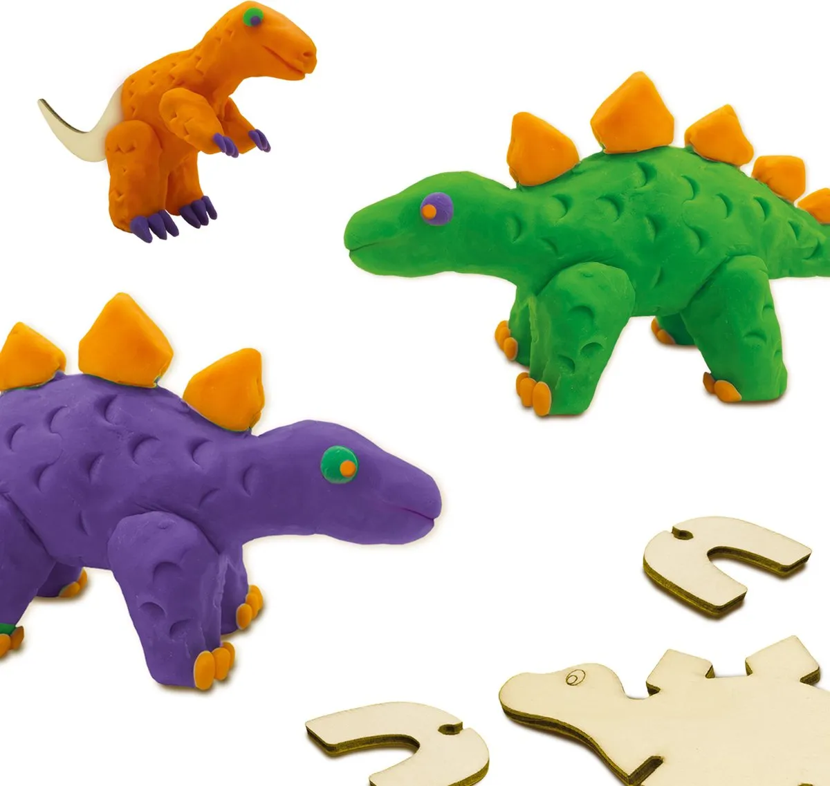 SES Creative Dinosaurs Klei Set - 4 Stuks - Vegan & Glutenvrij
