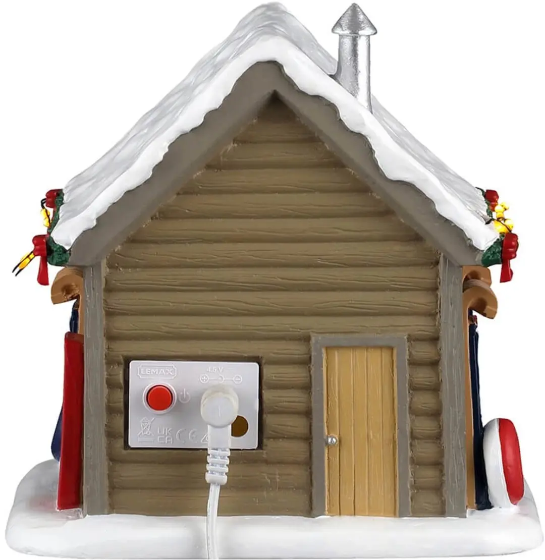 Lemax Slopeside Sled Rental Kersthuisje - Verlicht - afbeelding 6 van 6