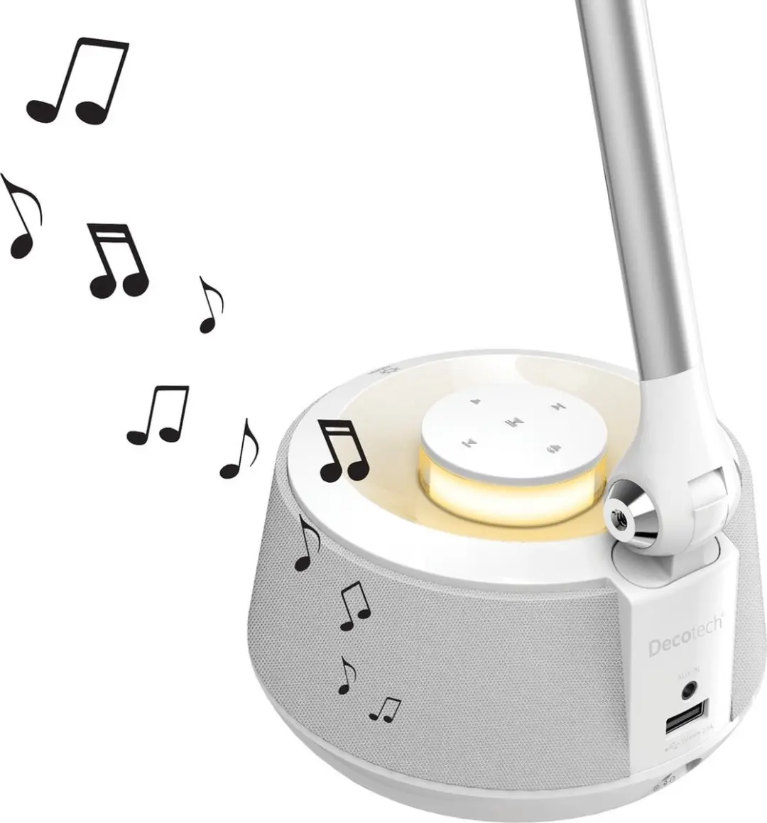 Lexibook BTL030 Bluetooth Luidspreker LED Bureaulamp - Wit - afbeelding 3 van 6