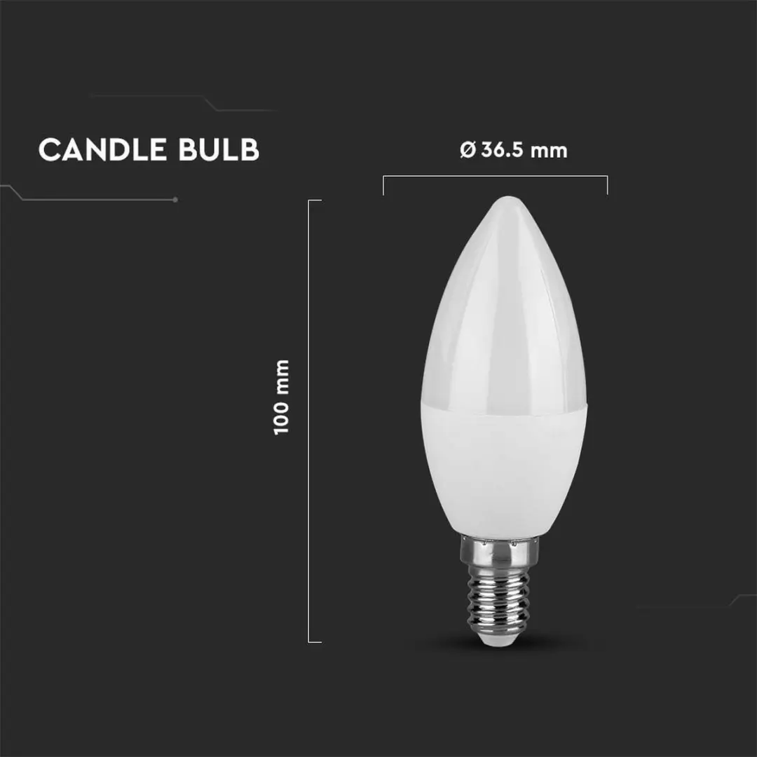 V-TAC VT-1855-N LED Kaarslamp E14 - 4.5W - 3000K - afbeelding 5 van 6