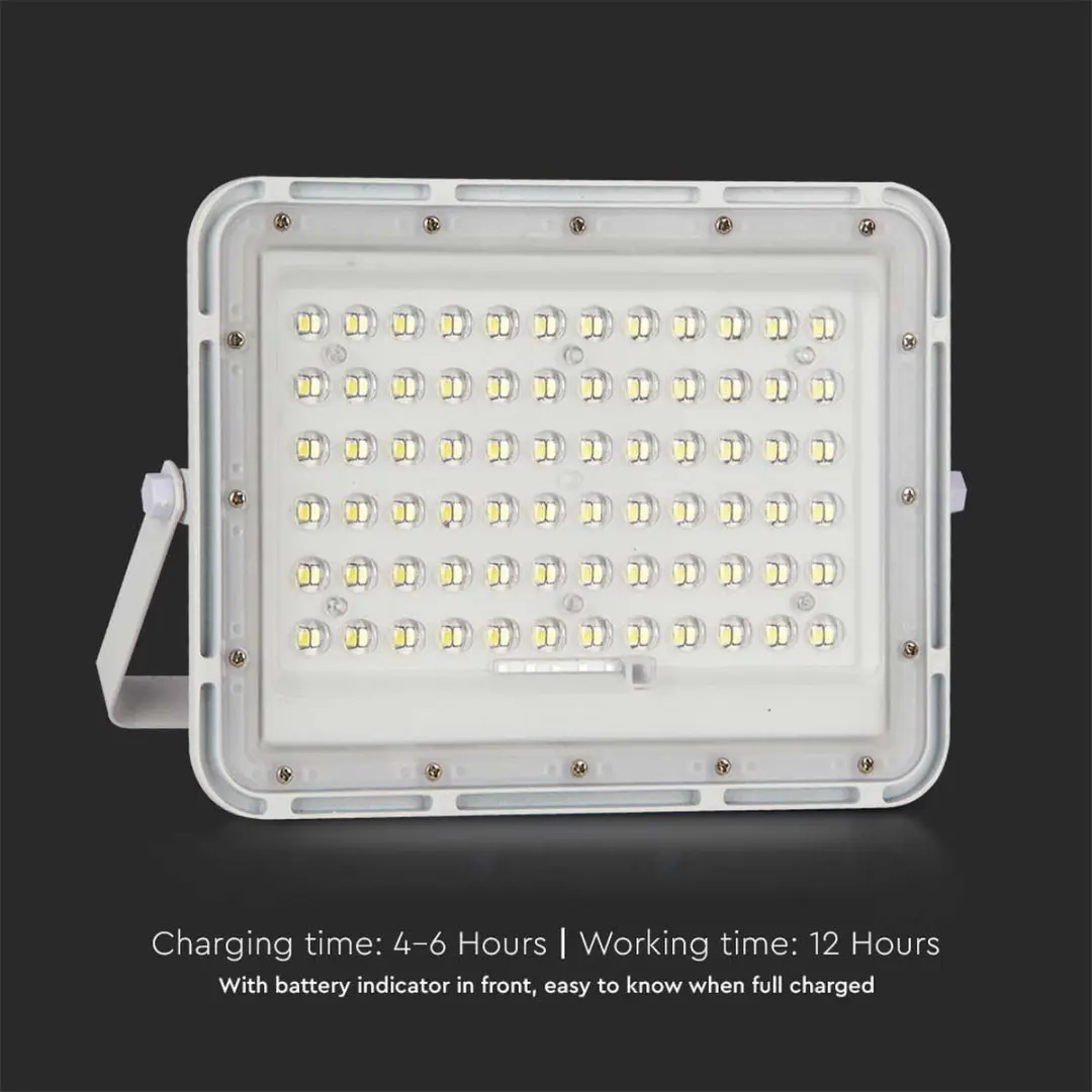 V-TAC VT-120W-W Solar LED-schijnwerper - 15W - 4000K - Wit - afbeelding 5 van 6