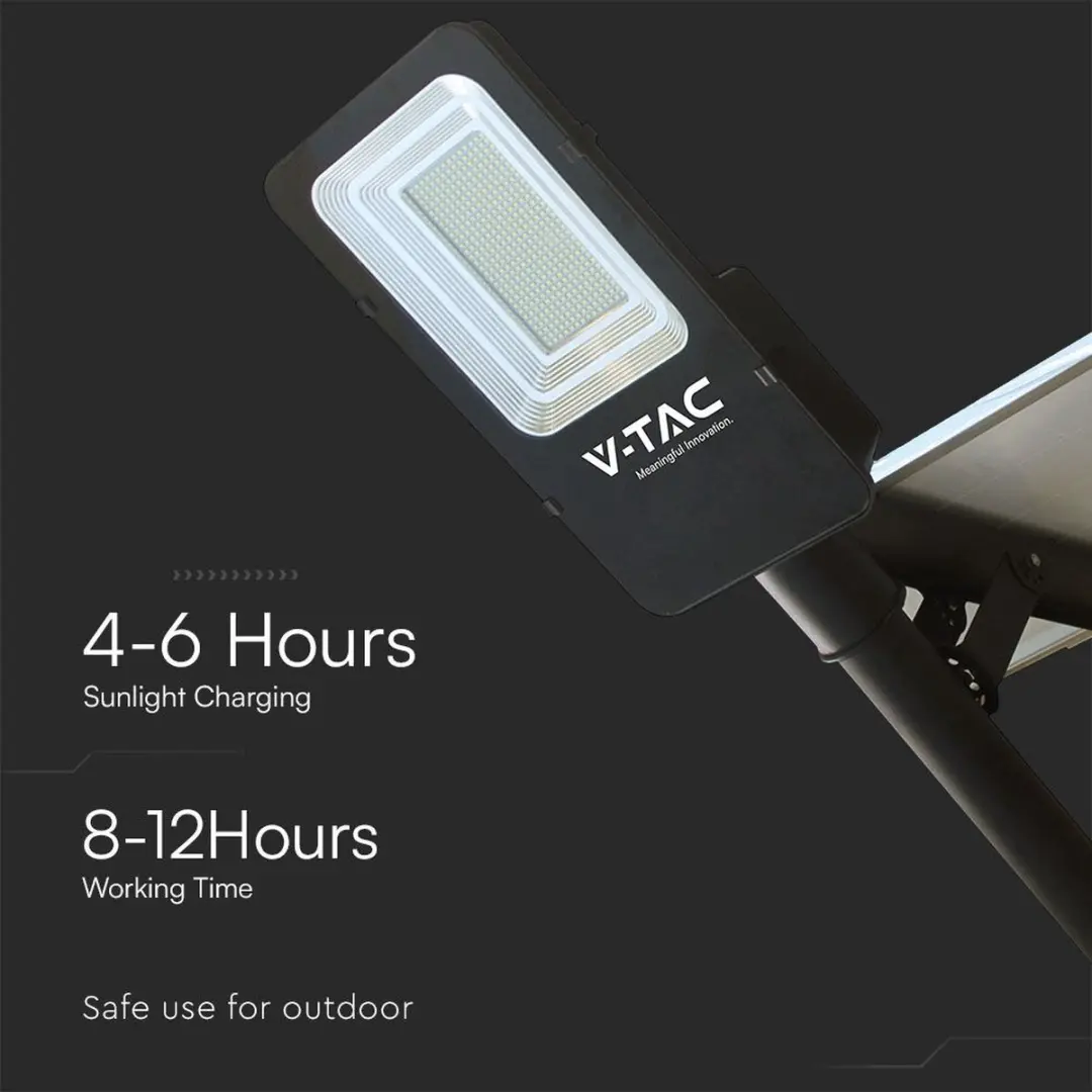 V-TAC VT-ST201 Solar Straatlantaarn - 4000K - IP65 - afbeelding 5 van 6