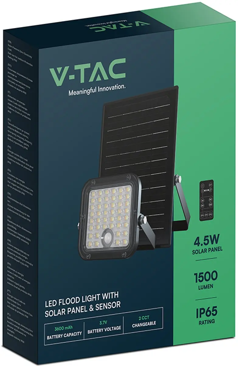 V-TAC VT-411CCT Solar LED-schijnwerper