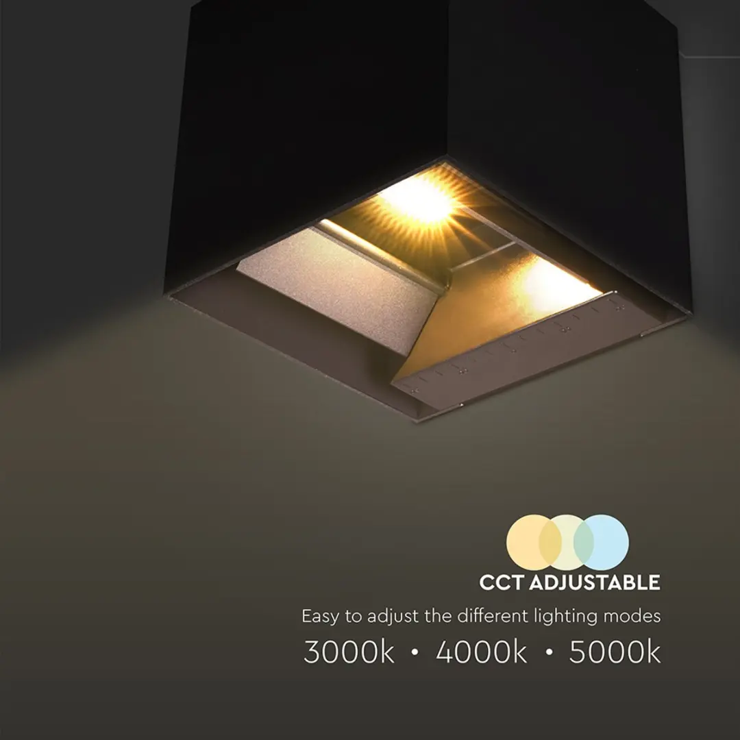 V-tac VT-409CCT-B Solar Wandlamp 9W - Zwart - afbeelding 6 van 6