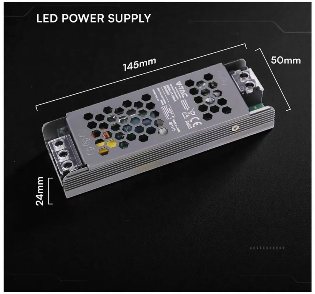 V-TAC VT-13060-S LED-transformator - 60W 12V 5A - afbeelding 2 van 3