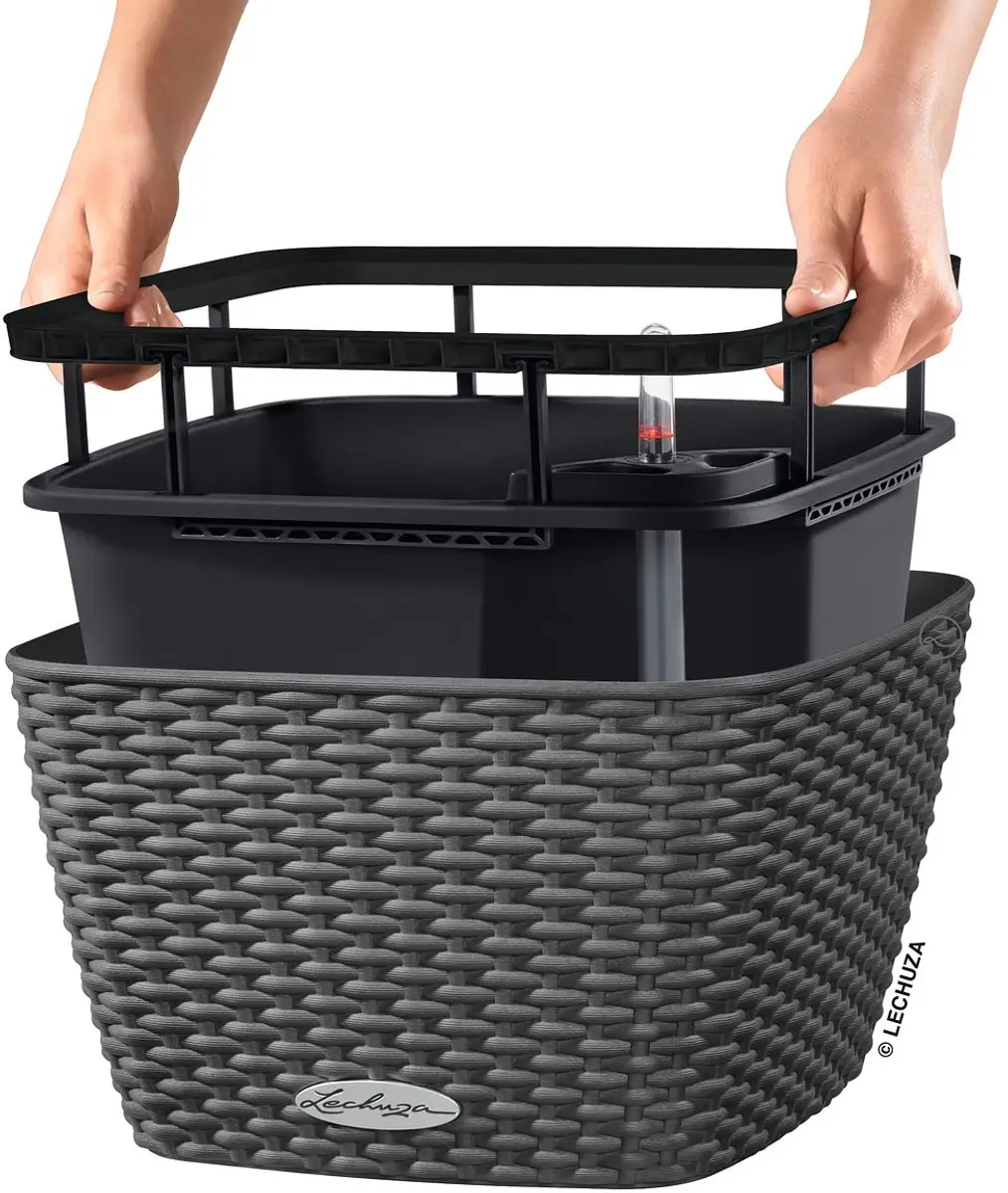 Lechuza BACINO Cottage Plantenbak 30cm - Graniet - afbeelding 3 van 6