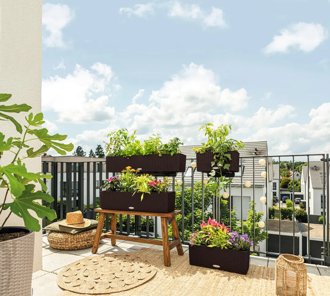 Lechuza Balconera Cottage 40 Plantenbak - 40x40x19cm - Mokka - afbeelding 4 van 6