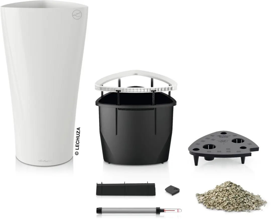 Lechuza Delta Premium 40 Plantenbak 17L - Wit Hoogglans - afbeelding 2 van 4