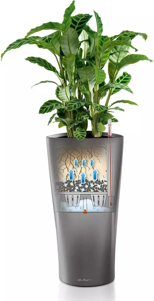 Lechuza Delta Premium 40 Plantenbak - 17L - Scharlakenrood - afbeelding 4 van 6