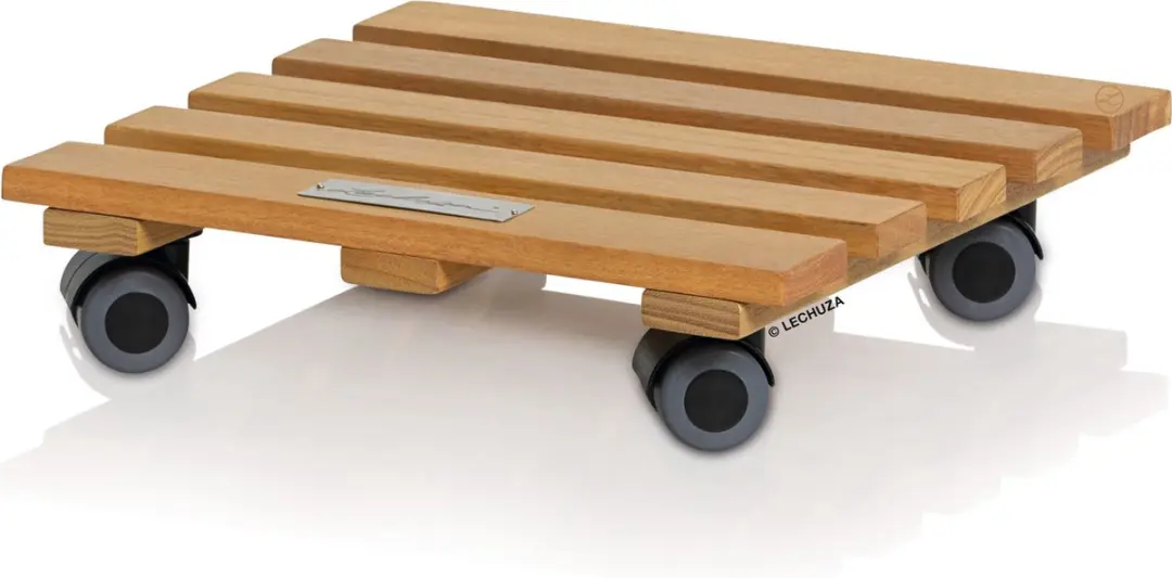LECHUZA Coaster natural wood 28 square