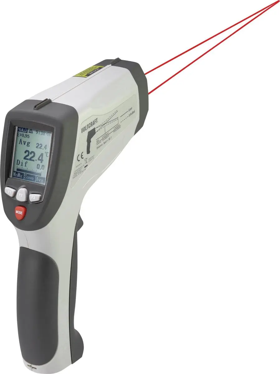 Voltcraft IR 1201-50D Infrarood-thermometer - 50:1 - -50 tot 1200 °C - afbeelding 2 van 6