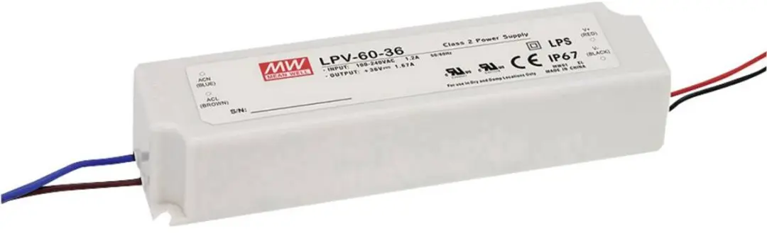Mean Well LPV-60-48 LED-transformator Constante spanning 60 W 0